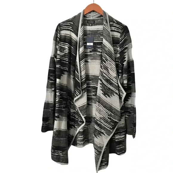 Lucky Brand Aztec drape open cardigan - Picture 3 of 4